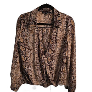 Endless Rose faux wrap snakeskin print blouse